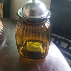 Large Amber Glass Jar