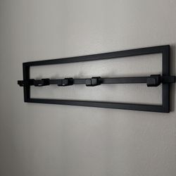 Modern Black Metal Mounted  Coat Rack