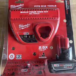 Milwaukee M12 Lithium Battery And Charger 