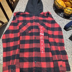 Levis Red and Black Plaid Kids Shirt Size M 8
