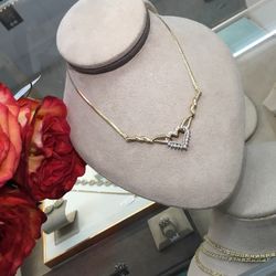 Ladies 18inche Power Of Love Diamond Heart Necklace 
