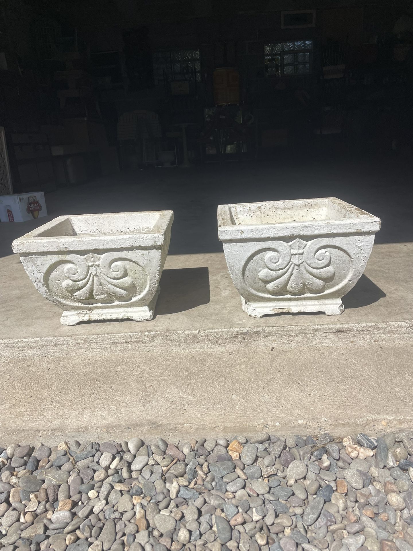 Antique Cement Planters.