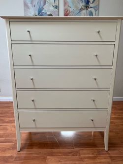Cream 5 drawer dresser chest Crate and barrel