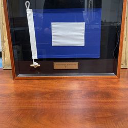 Wood Framed Shadow box International Signal Flag “P”