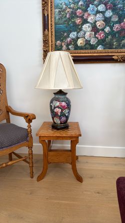 Ceramic Floral Table Lamp with Shade