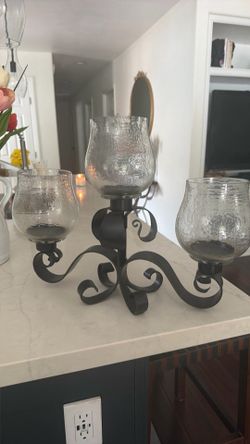 Iron candle holder