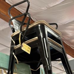 $19.94 Each Only 2 Left With Cushion Heavy Duty Black Metal Arm.  Chairs