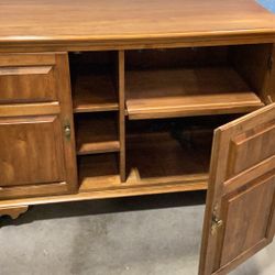 Vintage Ethan Allen Record Cabinet -pullout Shelf For Turntable Too!