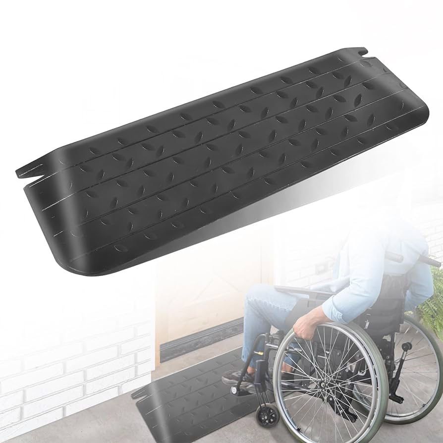 Threshold Ramp 2" Rise, Rubber Wheelchair Ramps for Home Doorway, 2200 lbs Load Capacity, Anti-Slip Curb Ramp