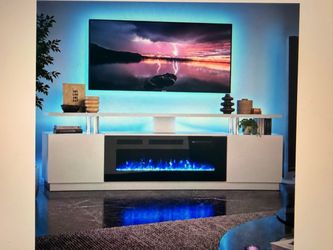 Brand new 70in tv stand with fireplace