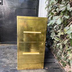 Gold Leaves Treated Metal File Cabinet