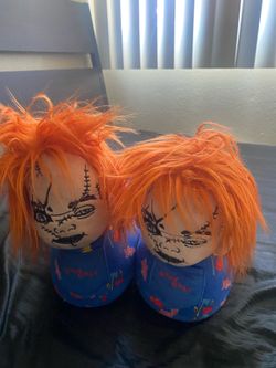 Chucky Plush Slippers Black Blue Red Collectible