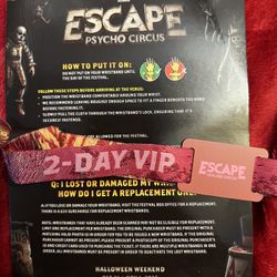 2 Day VIP Escape Wristbands