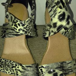 Fashion Wedge Leopard Heels