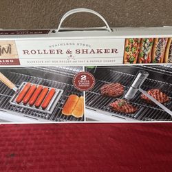 Parini Stainless Steel Hot Dog Roller And Salt & Pepper Shaker - BRAND NEW