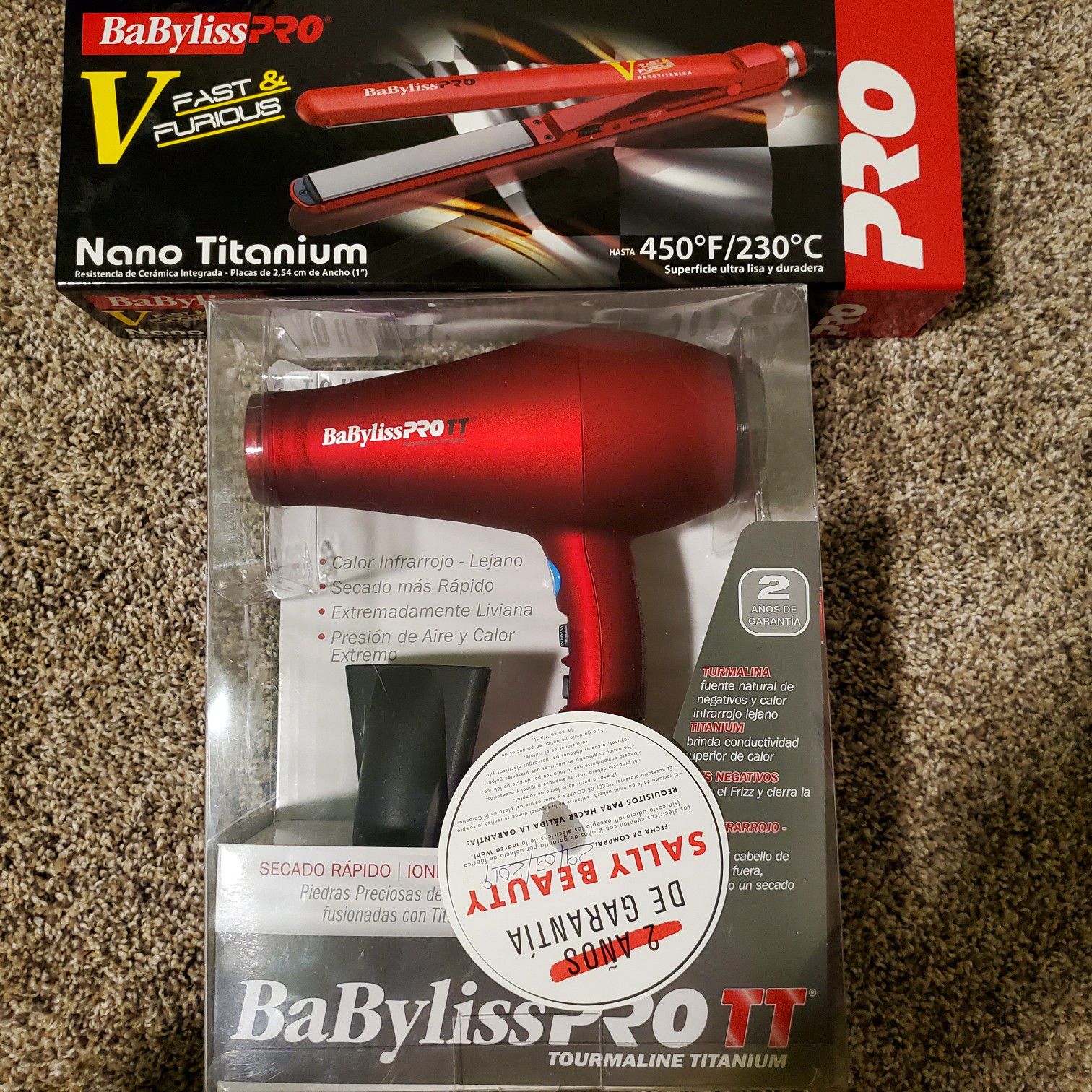 Hair dryer and flat iron straightener Babyliss PRO