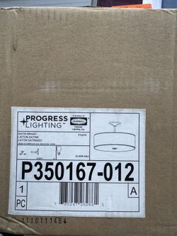 Progress Lighting Inspire 18 in 3-Light Satin Brass Semi-Flush Mount P350167-012