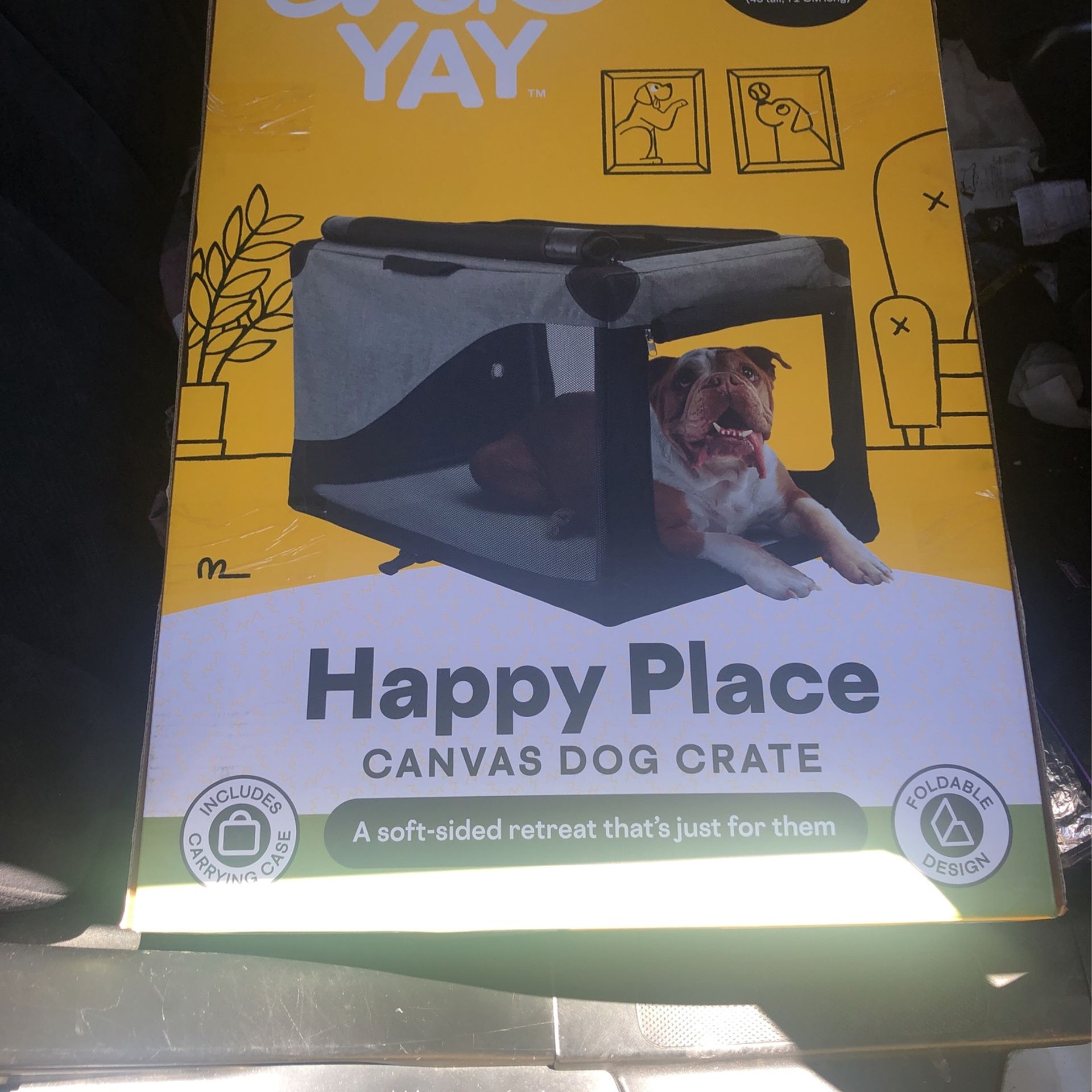 Medium Canvas Dog Crate With Carry Bag