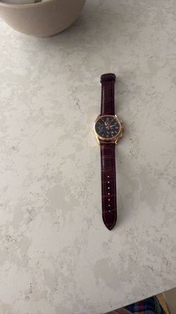Gold/Rose Gold Chronograph with Brown Leather Strap
