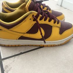 Yellow And Burgundy Nike Dunks