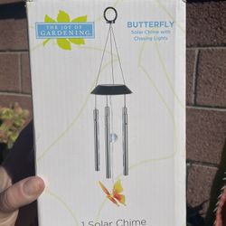 Solar Chime W Lights New 