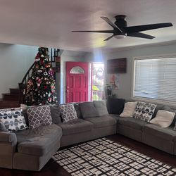 5 Piece Gray Sectional Sofa 