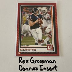Rex Grossman Chicago Bears QB Donruss Short Print Insert Card. 