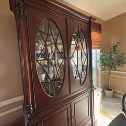 Solid Wood Lighted China Cabinet — Star Furniture