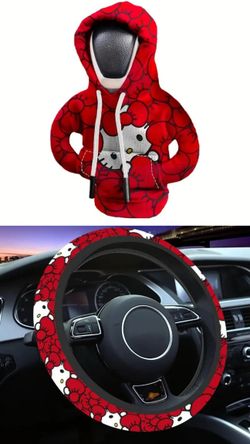 Hello Kitty Steering Wheel Cover & Gear Shift Hoodie Bundle 