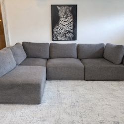 Gray 4-Seater Modular Sectional Sofa