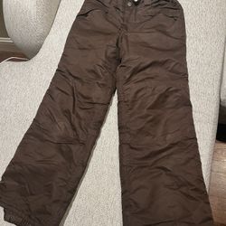 Boys Brown Snow Pants Size 10/12 