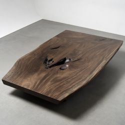 Custom-Built Live Edge Coffee Table (Dark Walnut)