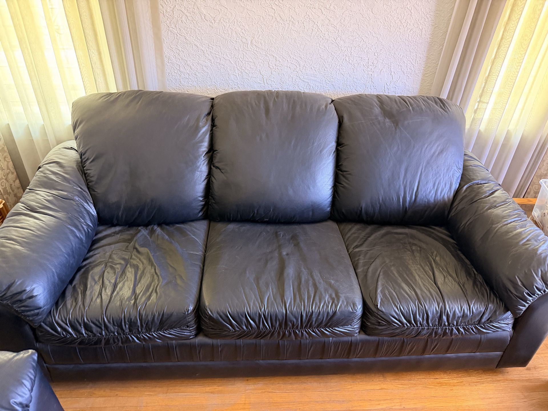 Leather couch and love seat