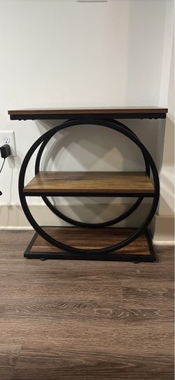 Tribesigns Industrial Rustic Wood End Table / Accent Table with Storage Shelf