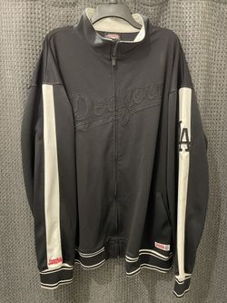 EUC Stitches MLB LA Dodgers Black/Black/White Track Jacket.