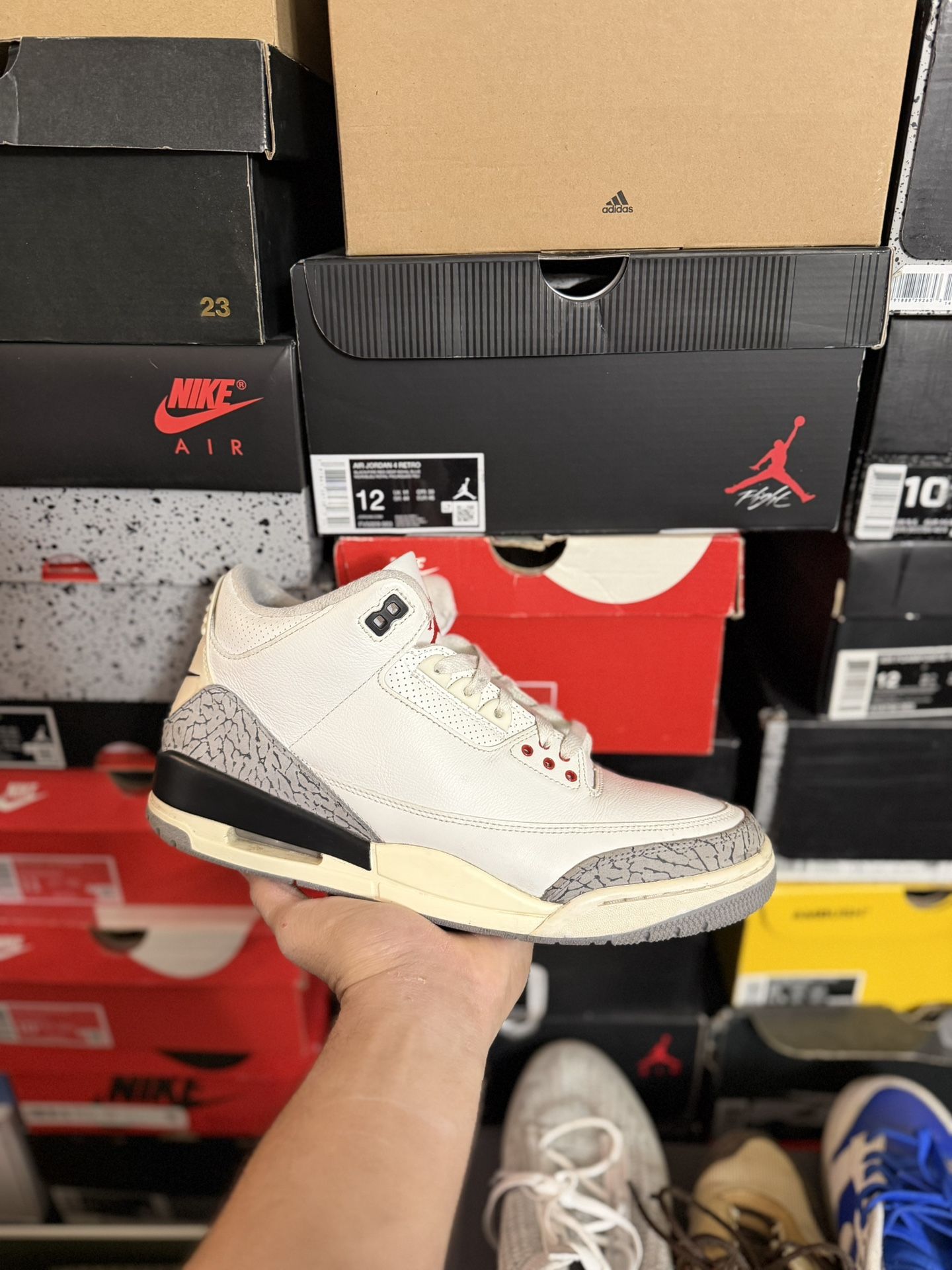 Jordan White Cement Reimagined 3s size 10.5 VNDS