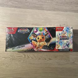 Pokemon Prismatic Evolutions Surprise Box & Booster Bundle Combo 
