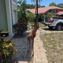 Giraffe Wood Sculpture 