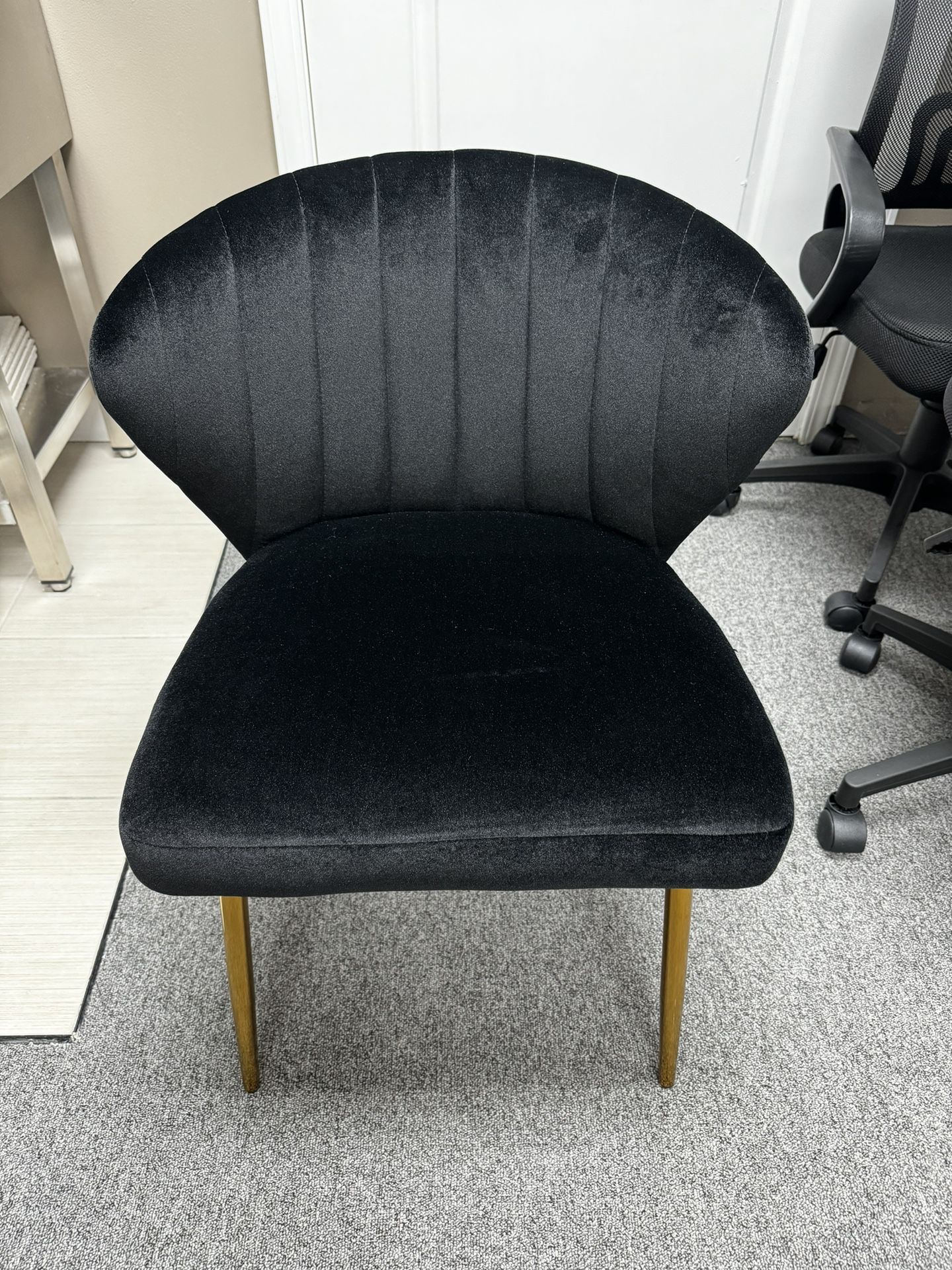 2 Black Velvet Chairs  Brand New