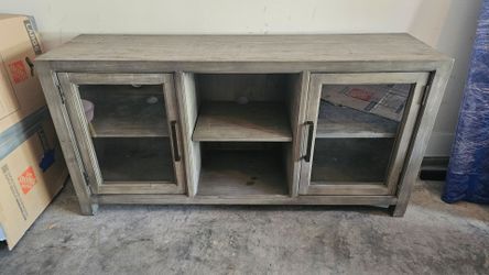 Grey Wood Entertainment Center