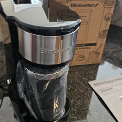 New Elite Gourmet Single Cup Coffee Maker + Travel Mug