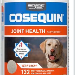 COSEQUIN DOG VITAMINS 132 For Joint Health (new in box  Unopened) cost $40.09