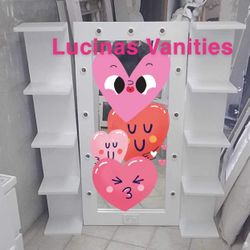 Mirror And Shelves For Little  Girl 