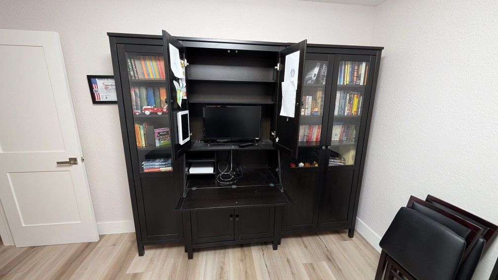 📚 Stylish & Functional IKEA Bookcase Set with Secretary Desk!