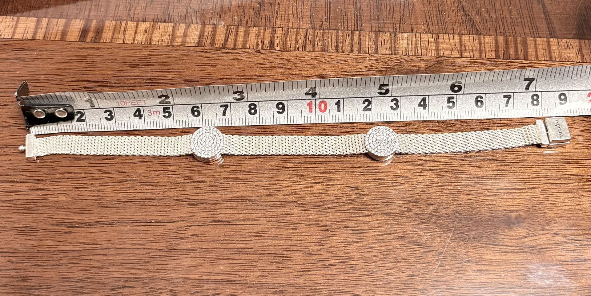 Pandora Silber Mesh Bracelet With Charms