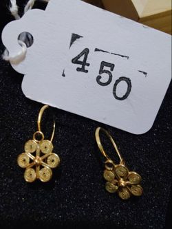 Earrings 18K Solid Gold Filigree Work