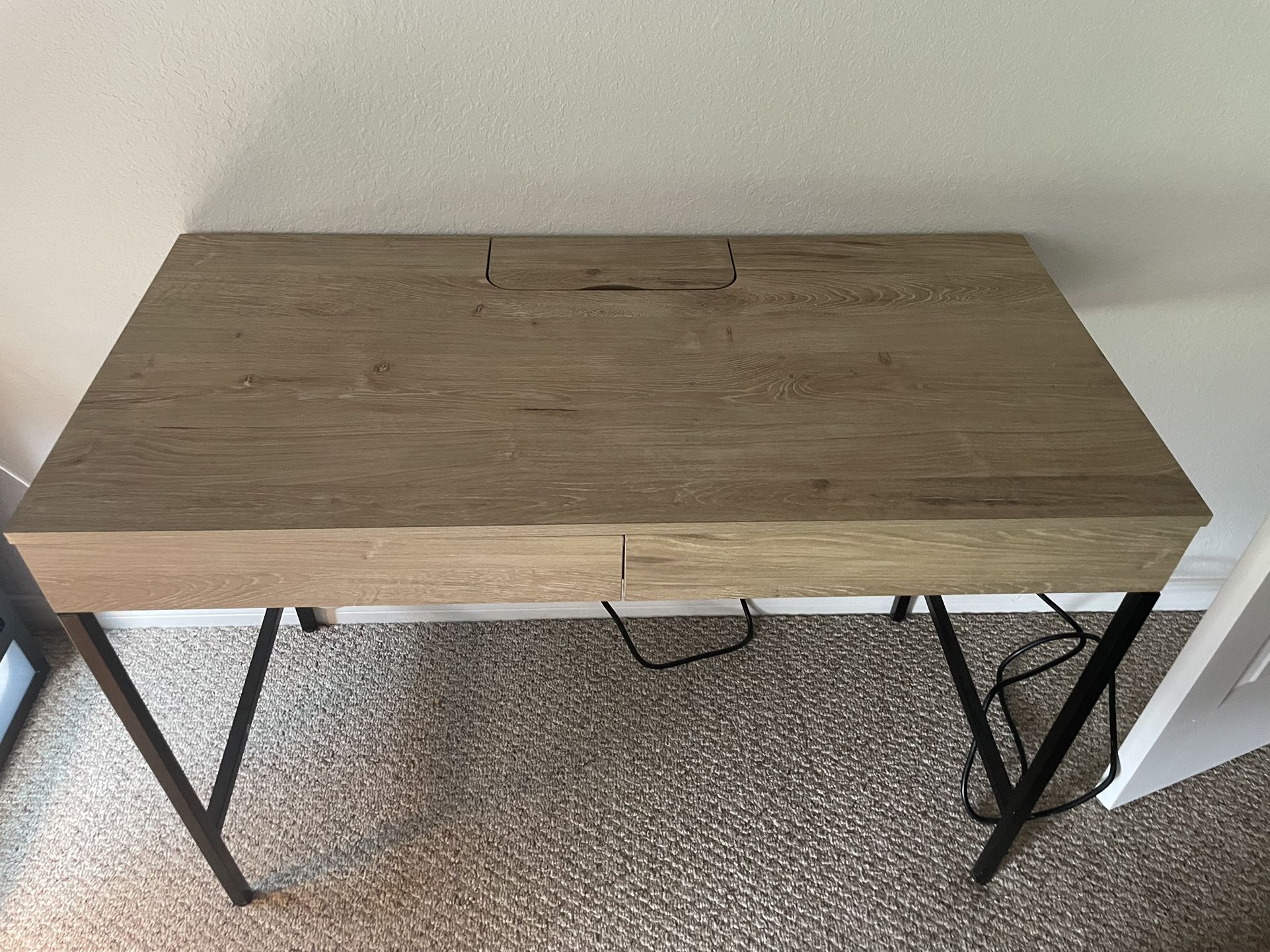 Desk with Drawers and Charging Station