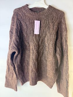 Cable Knit Crewneck Sweater with Tags