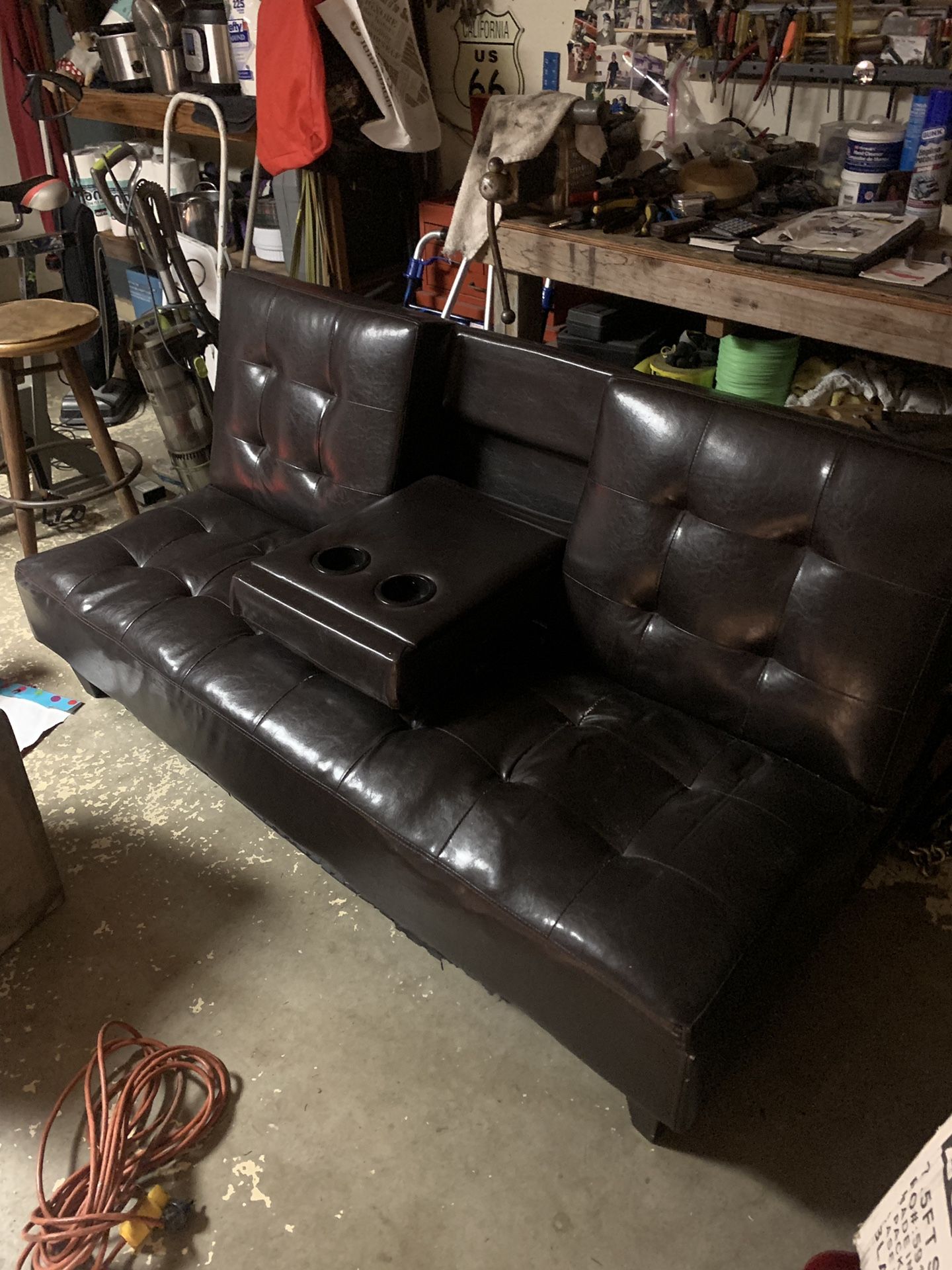 Leather futon