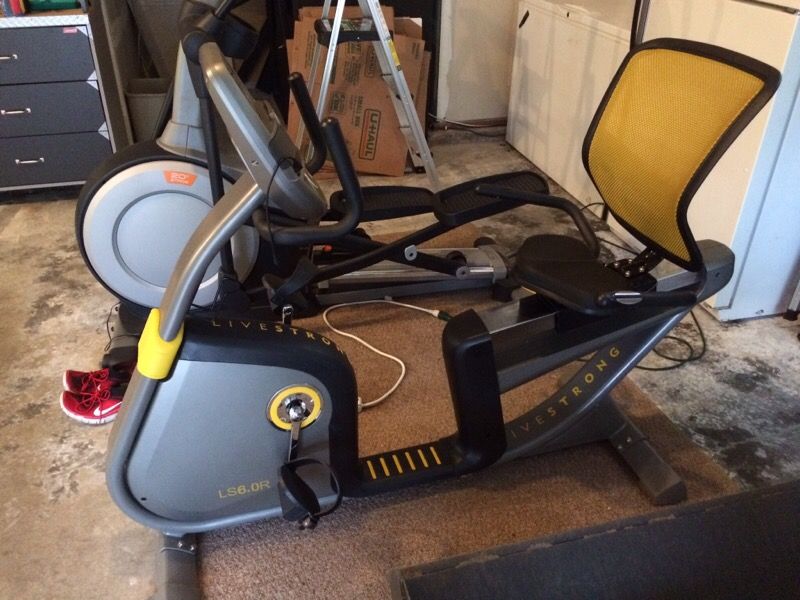 LiveStrong Stationary Recumbent Bike LS 6.0R Current Model, like new!